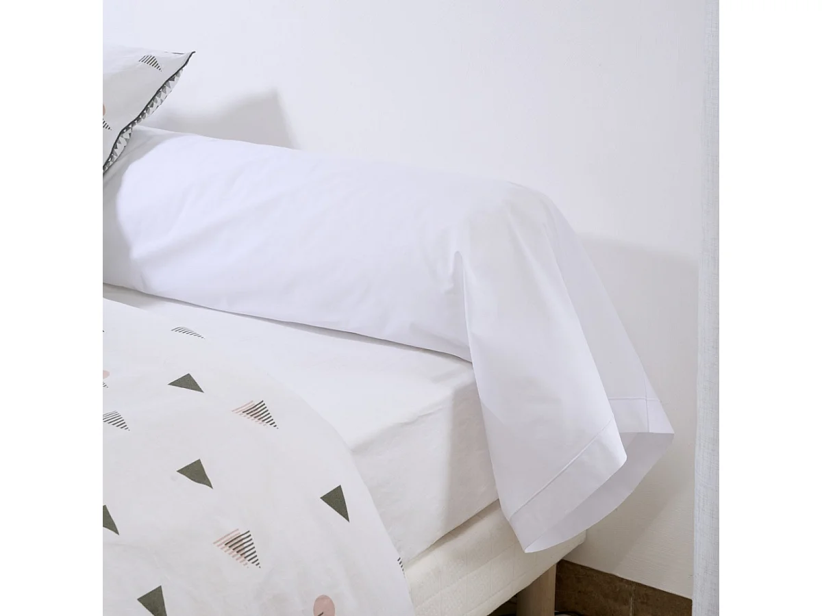 Taie de traversin Percale 100% coton peigné - Blanc - 86x190cm