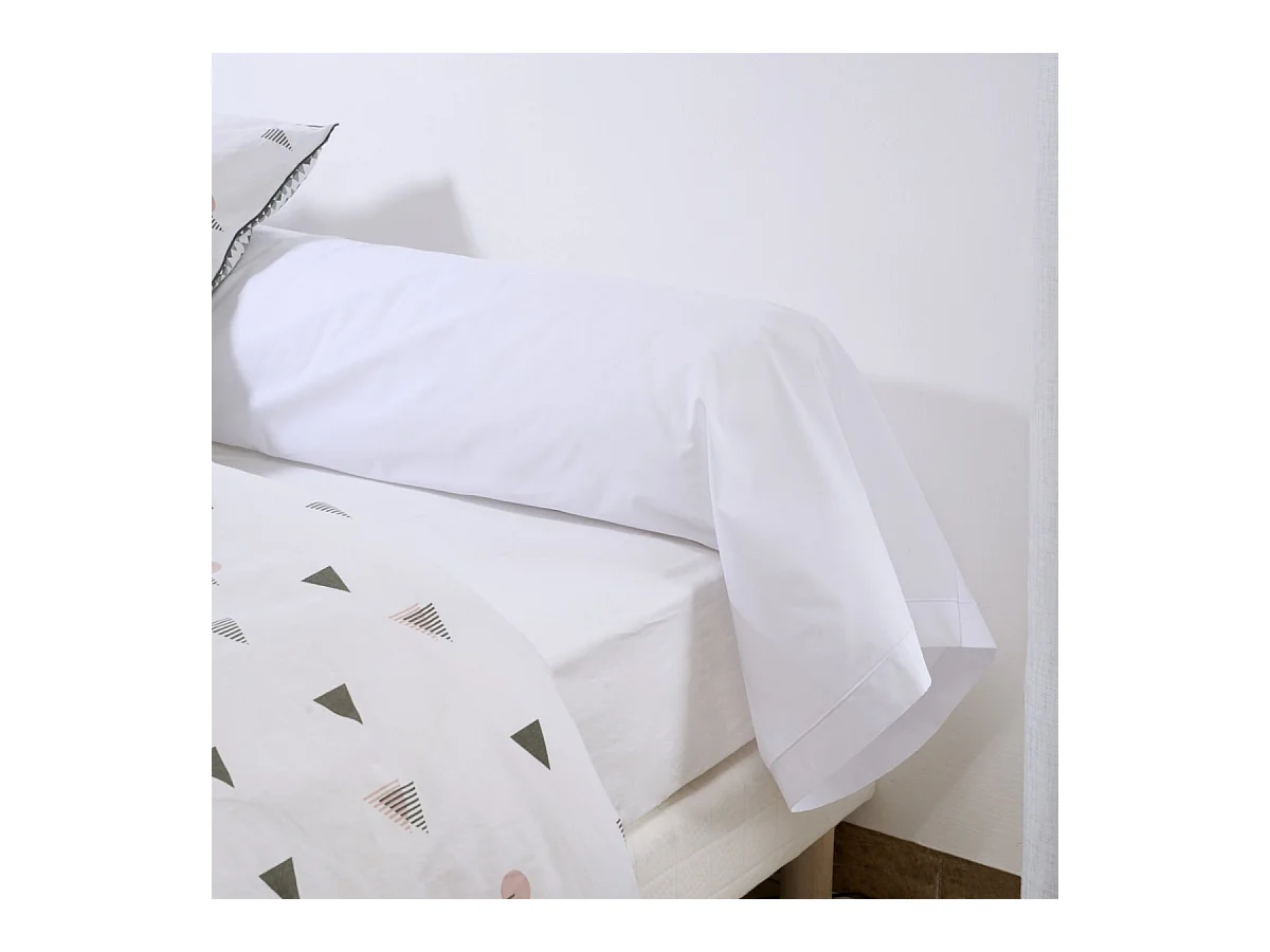 Taie de traversin Percale 100% coton peigné - Blanc - 86x140cm