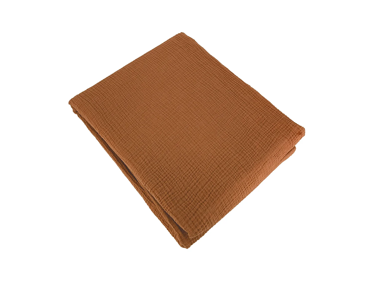 Parure de lit 140x200 cm double gaze de coton GAZGAZ caramel 2 pièces