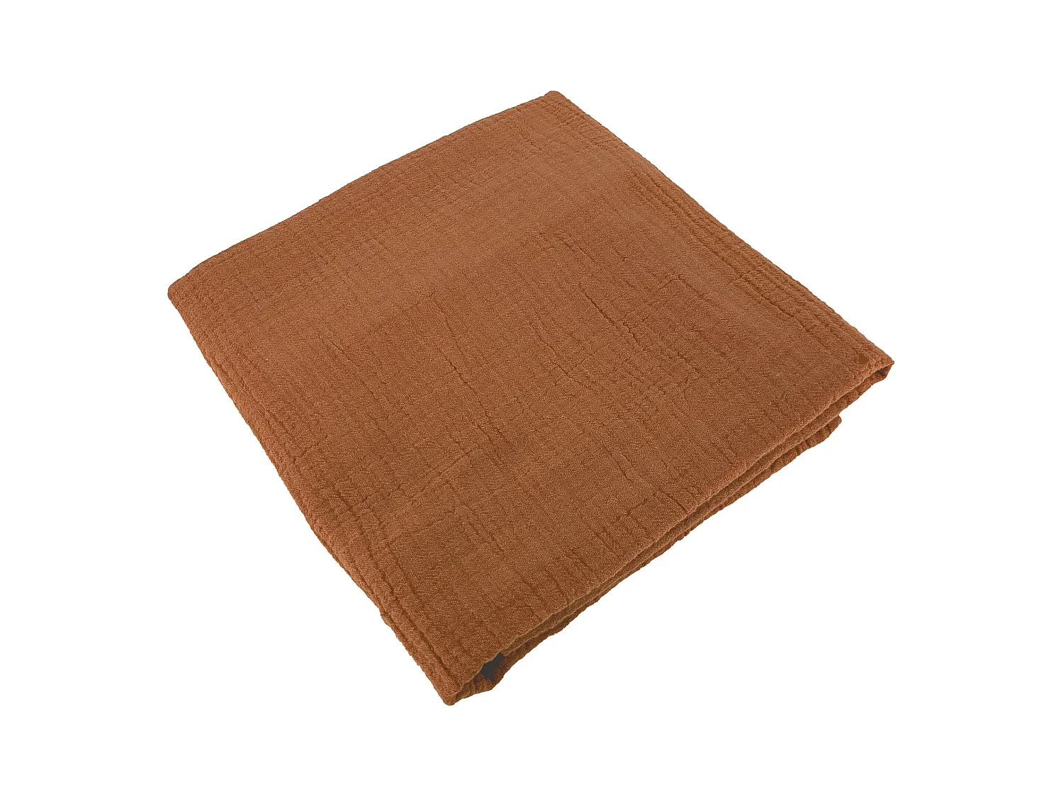 Parure de lit 140x200 cm double gaze de coton GAZGAZ caramel 2 pièces