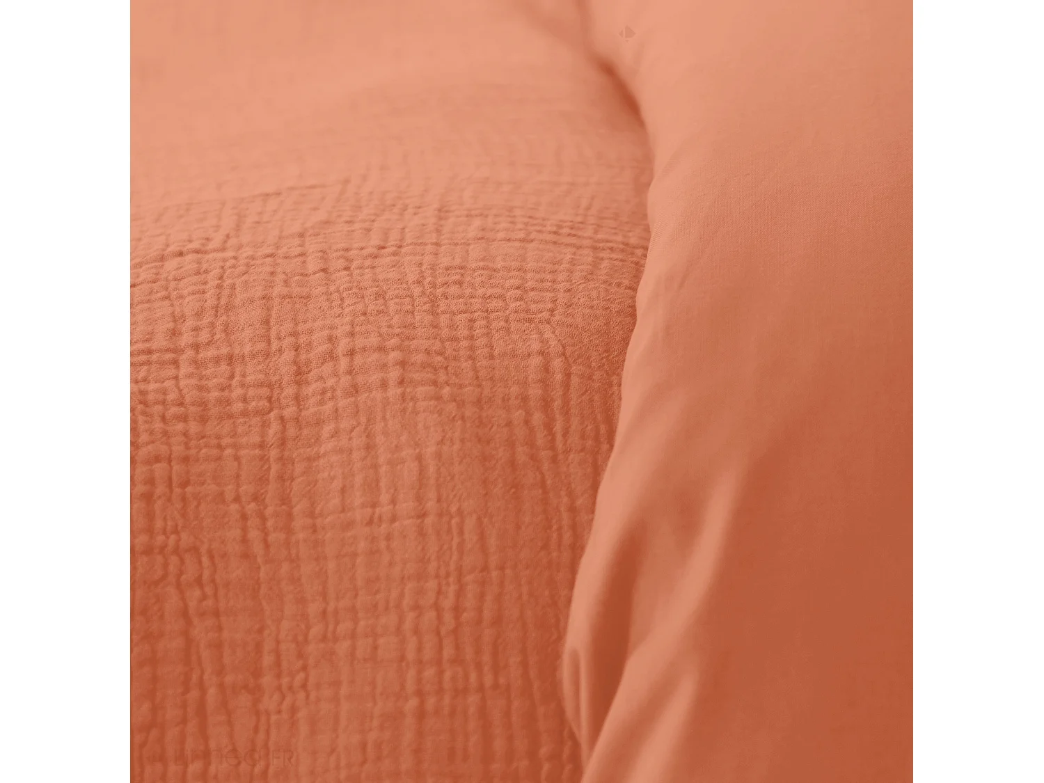 Parure de lit 140x200 cm double gaze de coton GAZGAZ caramel 2 pièces