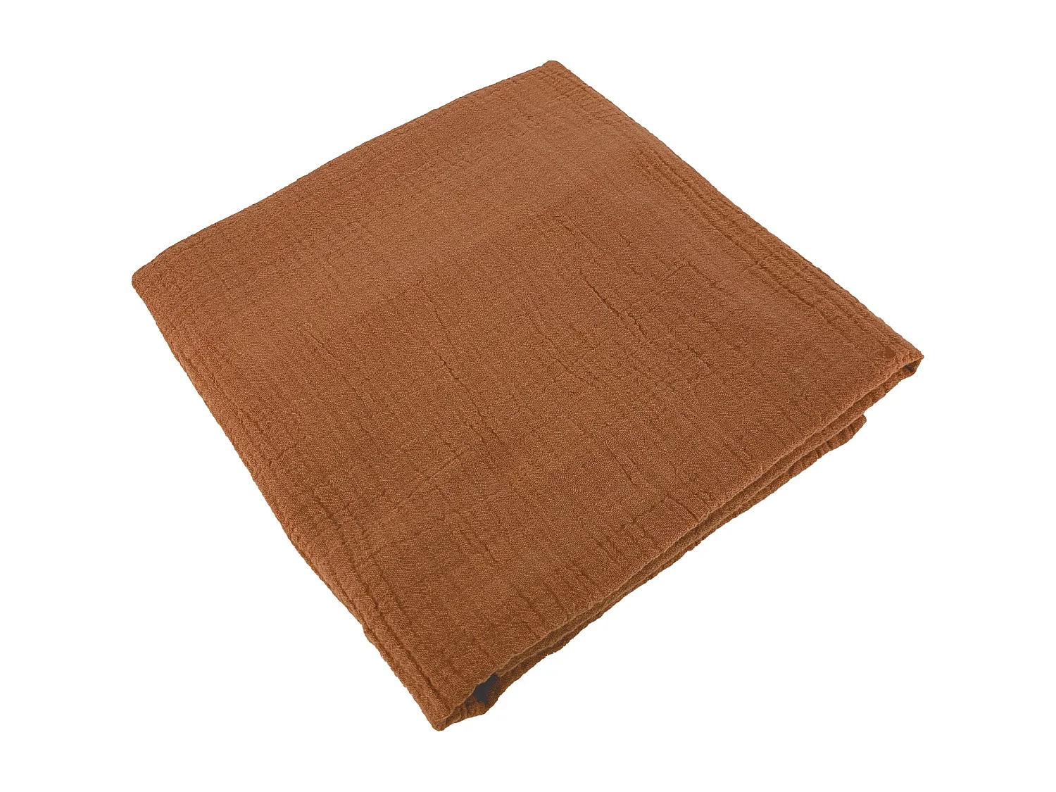 Parure de lit 140x200 cm double gaze de coton GAZGAZ caramel 2 pièces
