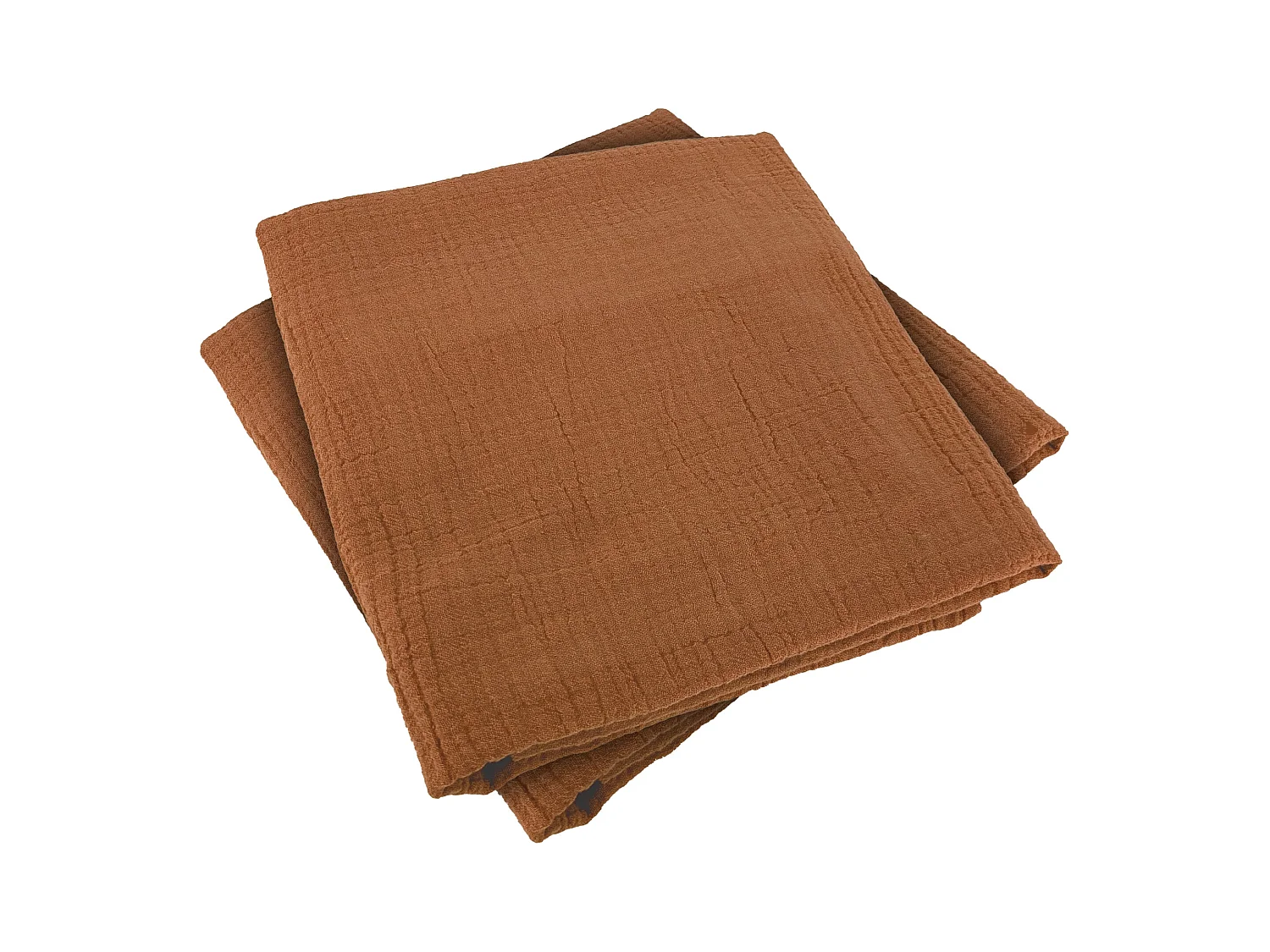 Parure de lit 260x240 cm double gaze de coton GAZGAZ caramel 3 pièces