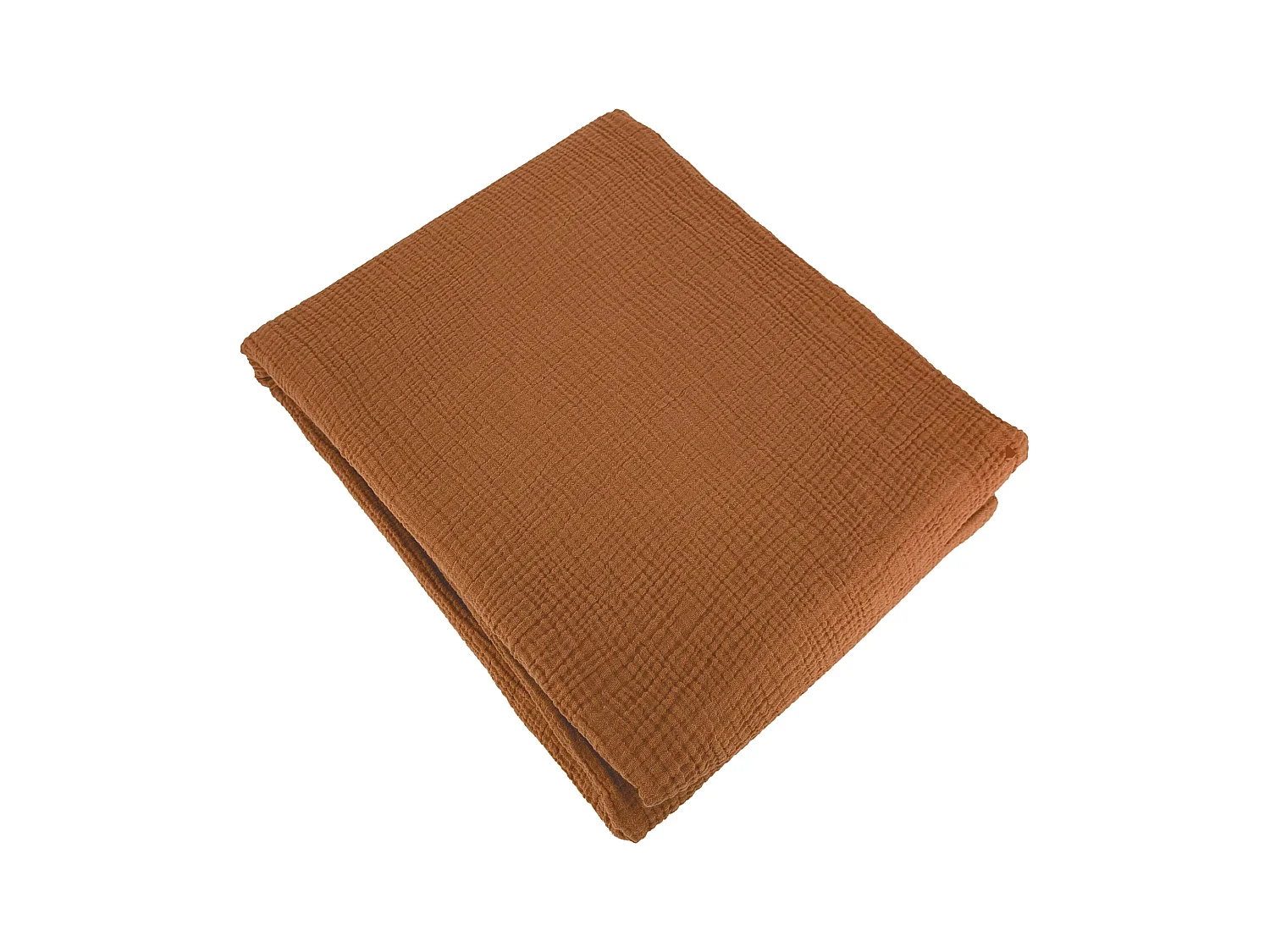 Parure de lit 260x240 cm double gaze de coton GAZGAZ caramel 3 pièces
