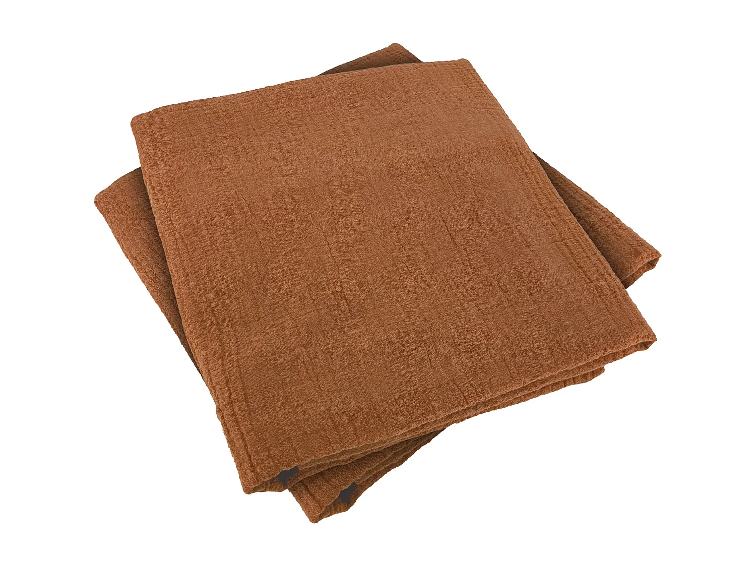 Parure de lit 260x240 cm double gaze de coton GAZGAZ caramel 3 pièces