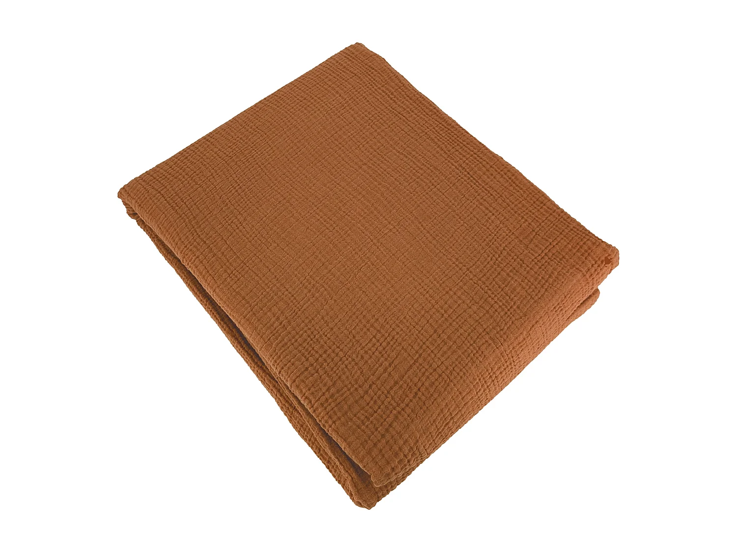 Parure de lit 260x240 cm double gaze de coton GAZGAZ caramel 3 pièces