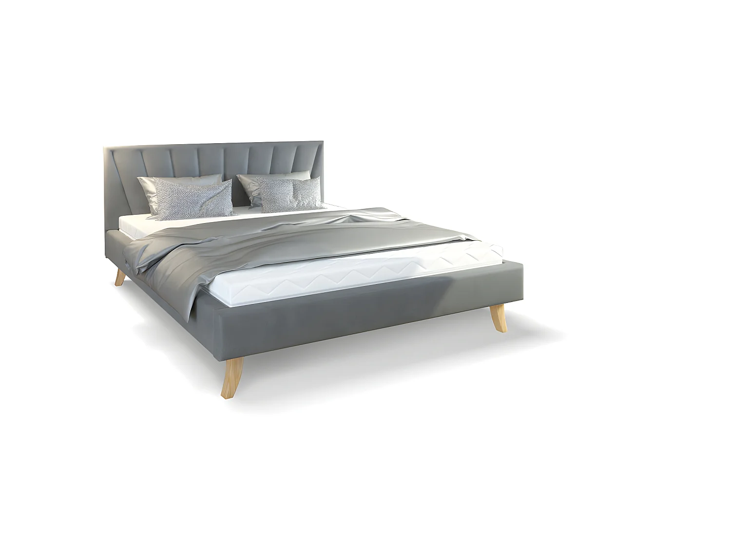 LIT DOUBLE HEAVEN 160x200 Gris foncé