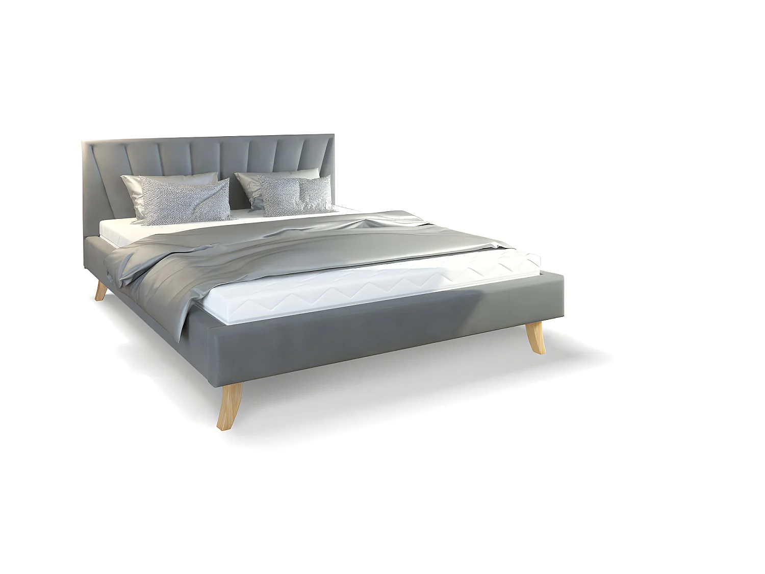 LIT DOUBLE HEAVEN 160x200 Gris foncé