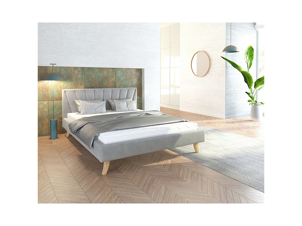 LIT DOUBLE HEAVEN 160x200 Gris clair