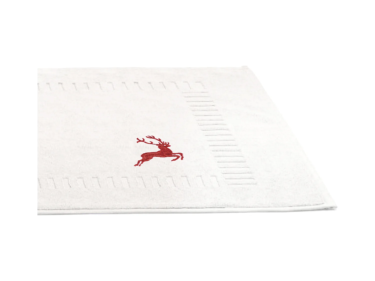 Tapis de bain 50x70 cm HIRSH Blanc Rouge 700 g/m2