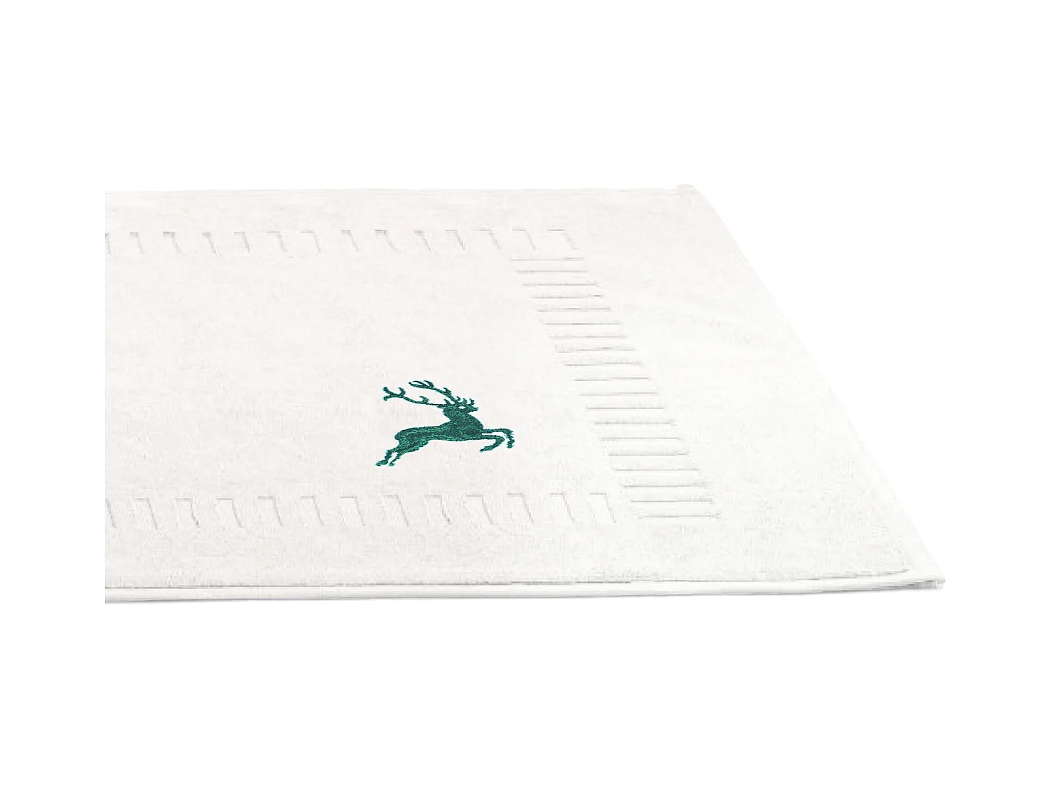 Tapis de bain 50x70 cm HIRSH Blanc Vert 700 g/m2