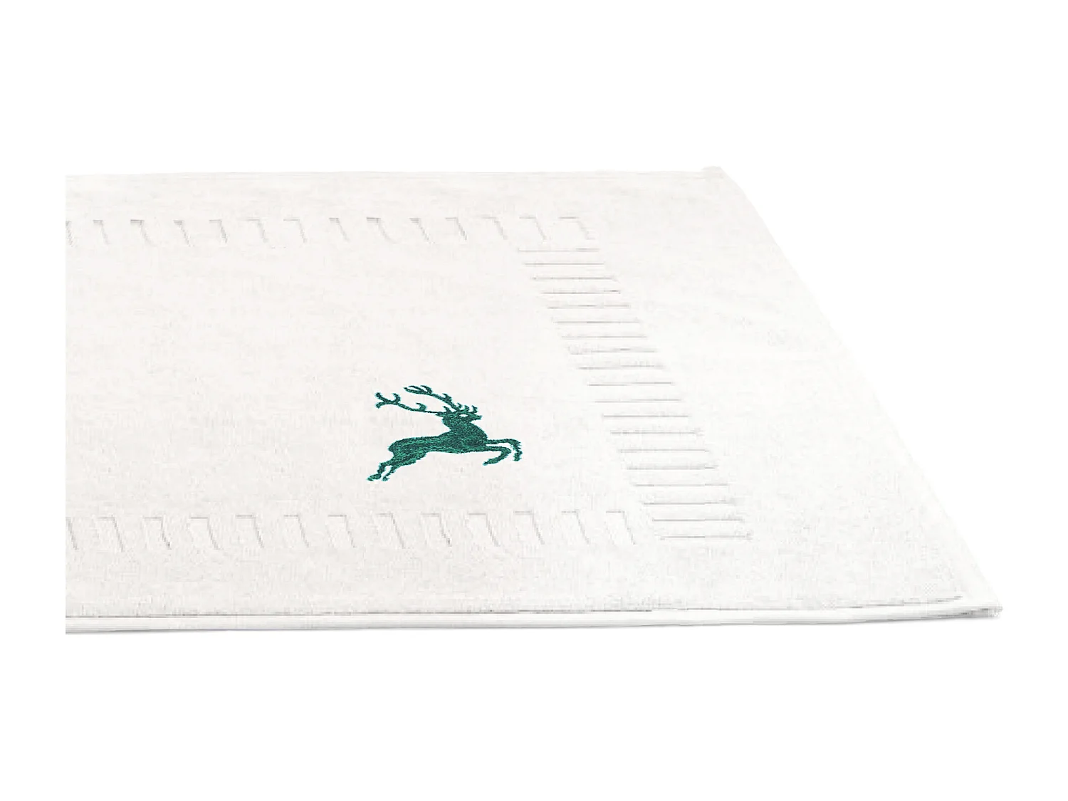 Tapis de bain 50x70 cm HIRSH Blanc Vert 700 g/m2