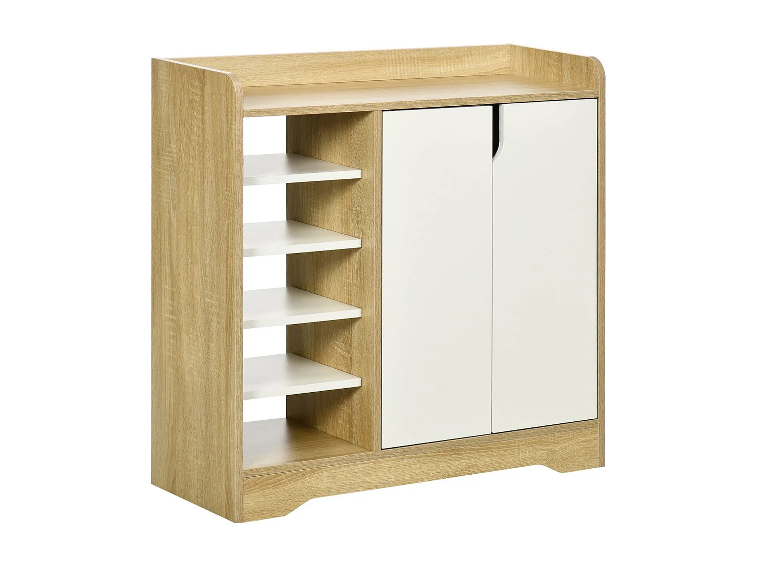 Armario de zapatos madera natural y blanco 80x30x80 cm HOMCOM