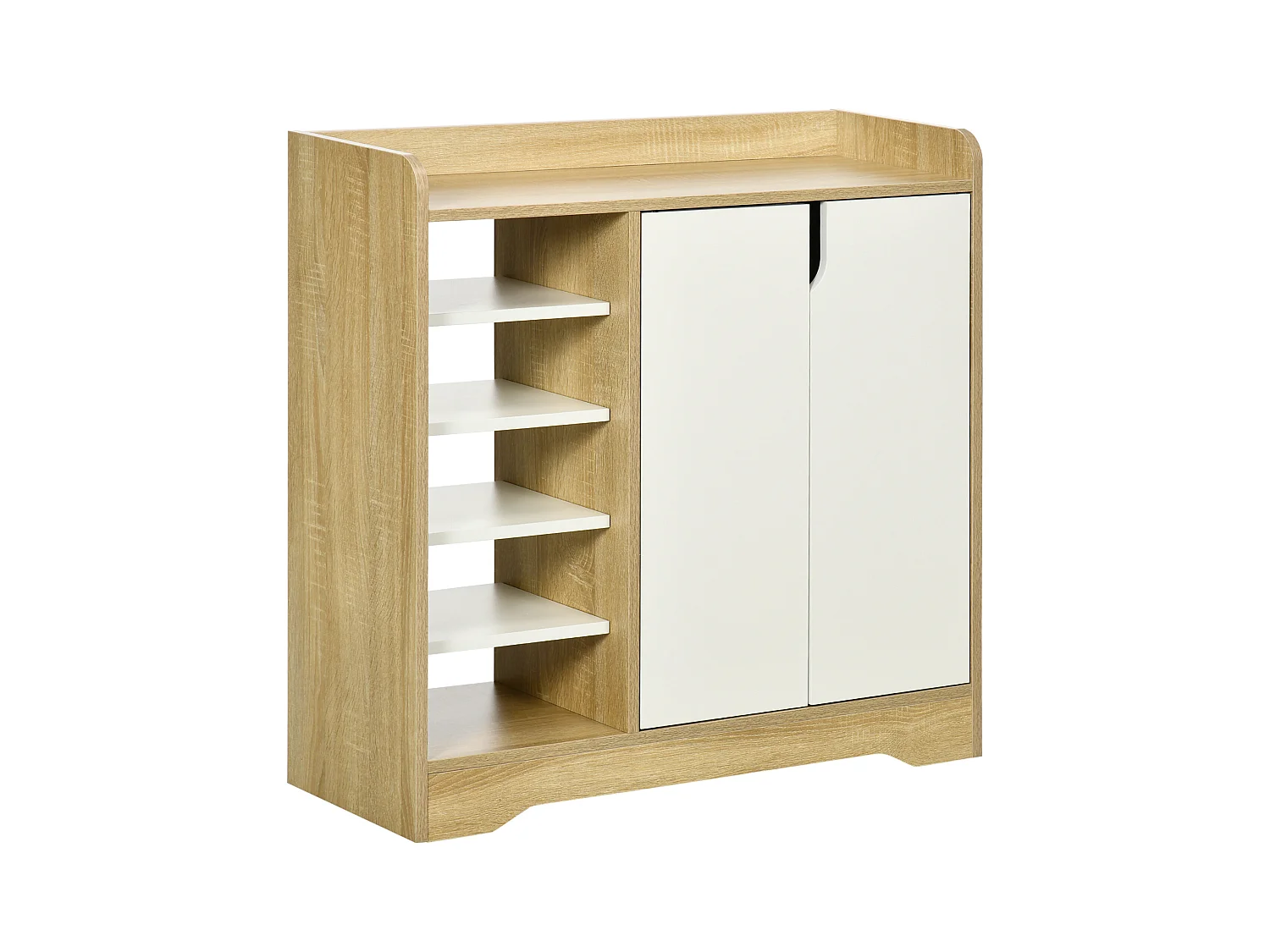 Armario de zapatos madera natural y blanco 80x30x80 cm HOMCOM