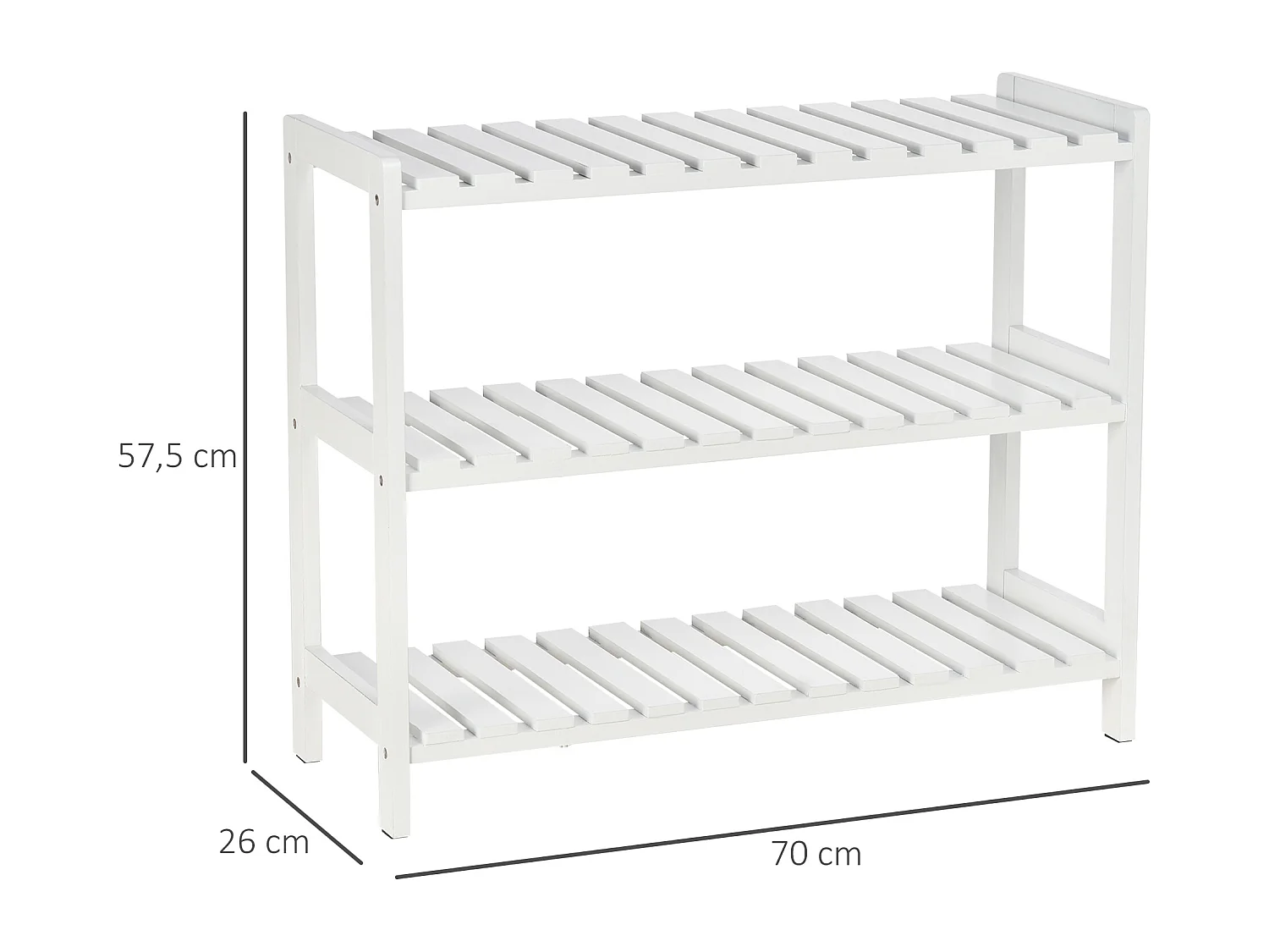 Zapatero blanco 70x26x57.5 cm HOMCOM