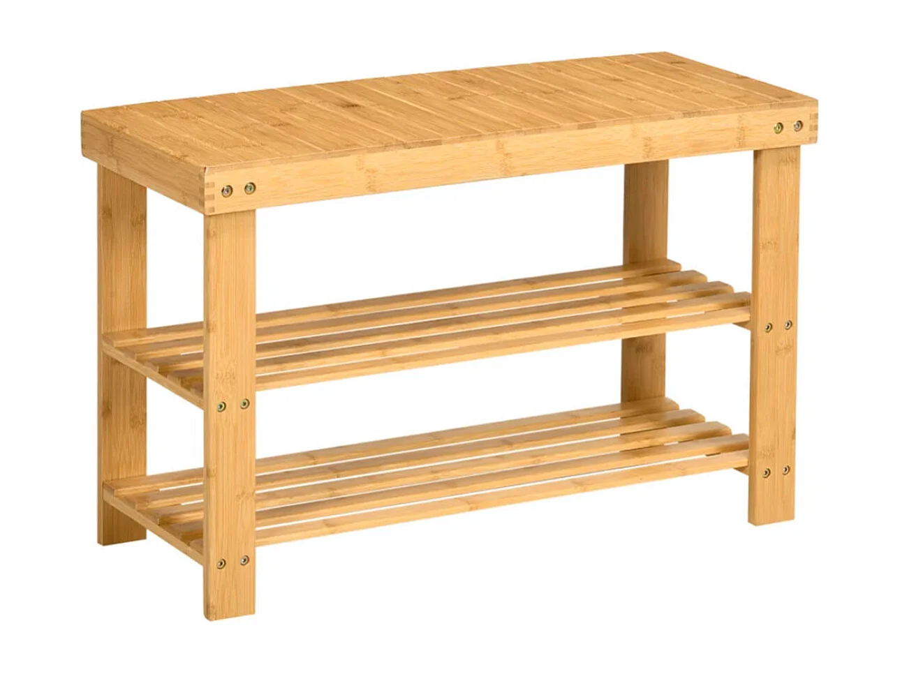 Banco zapatero madera natural 70x28x45 cm HOMCOM