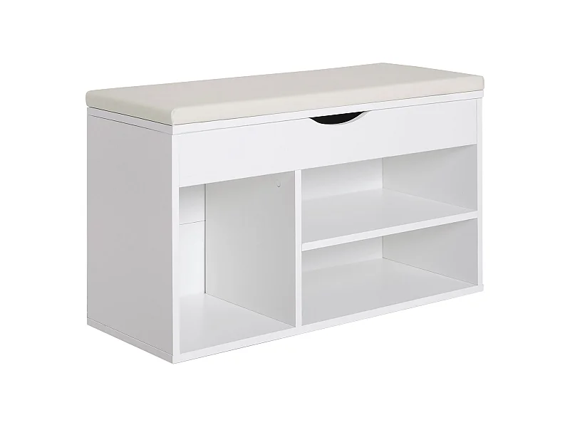 Banco zapatero de entrada blanco 80x30x47cm HOMCOM