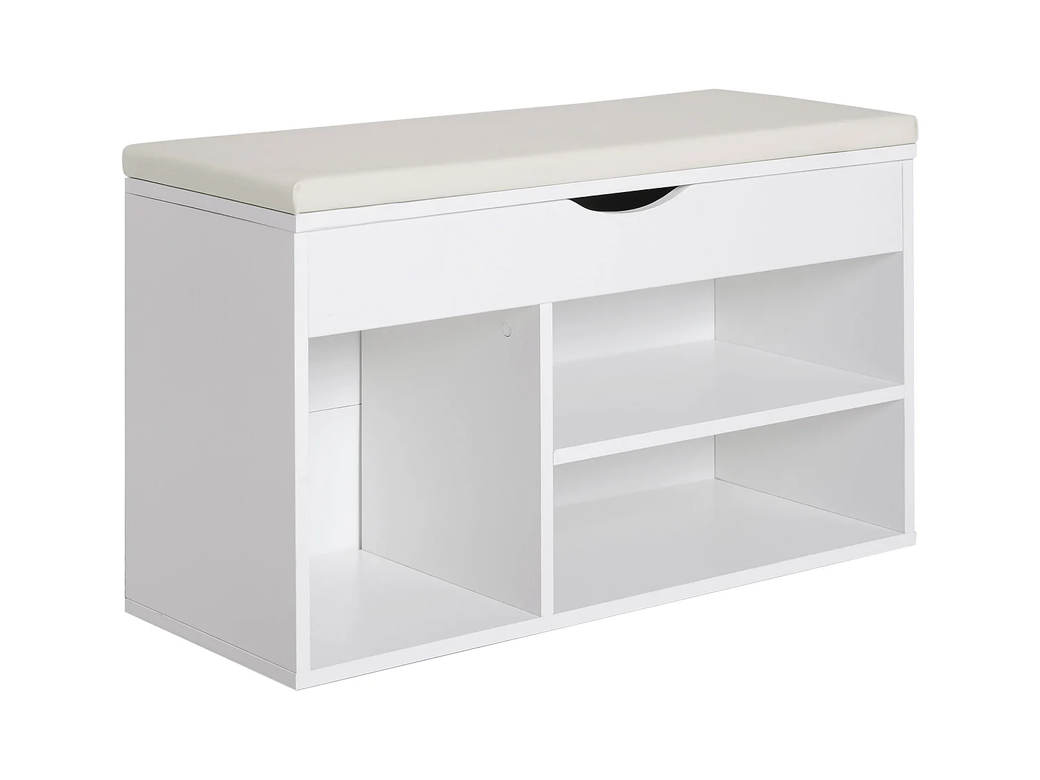 Banco zapatero de entrada blanco 80x30x47cm HOMCOM