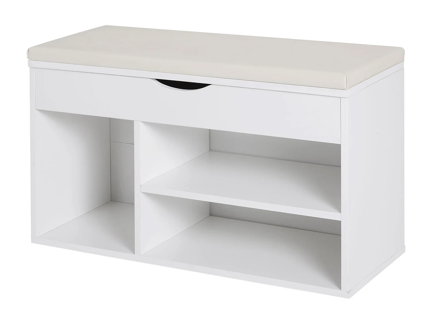 Banco zapatero de entrada blanco 80x30x47cm HOMCOM