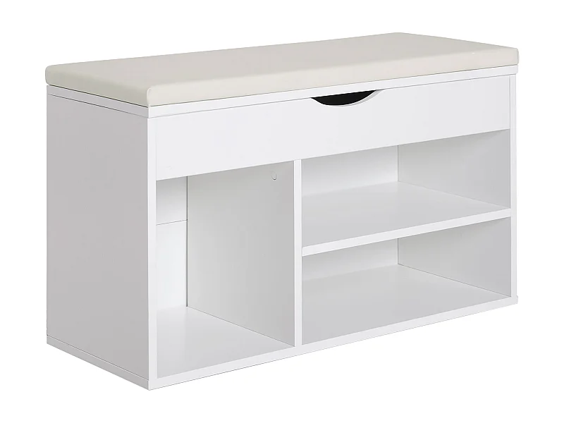 Banco zapatero de entrada blanco 80x30x47cm HOMCOM
