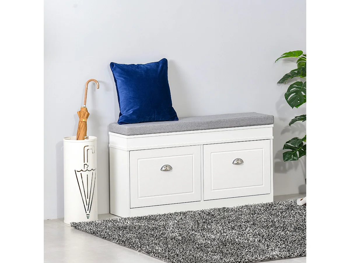 Banco zapatero blanco 104x24x55 cm HOMCOM