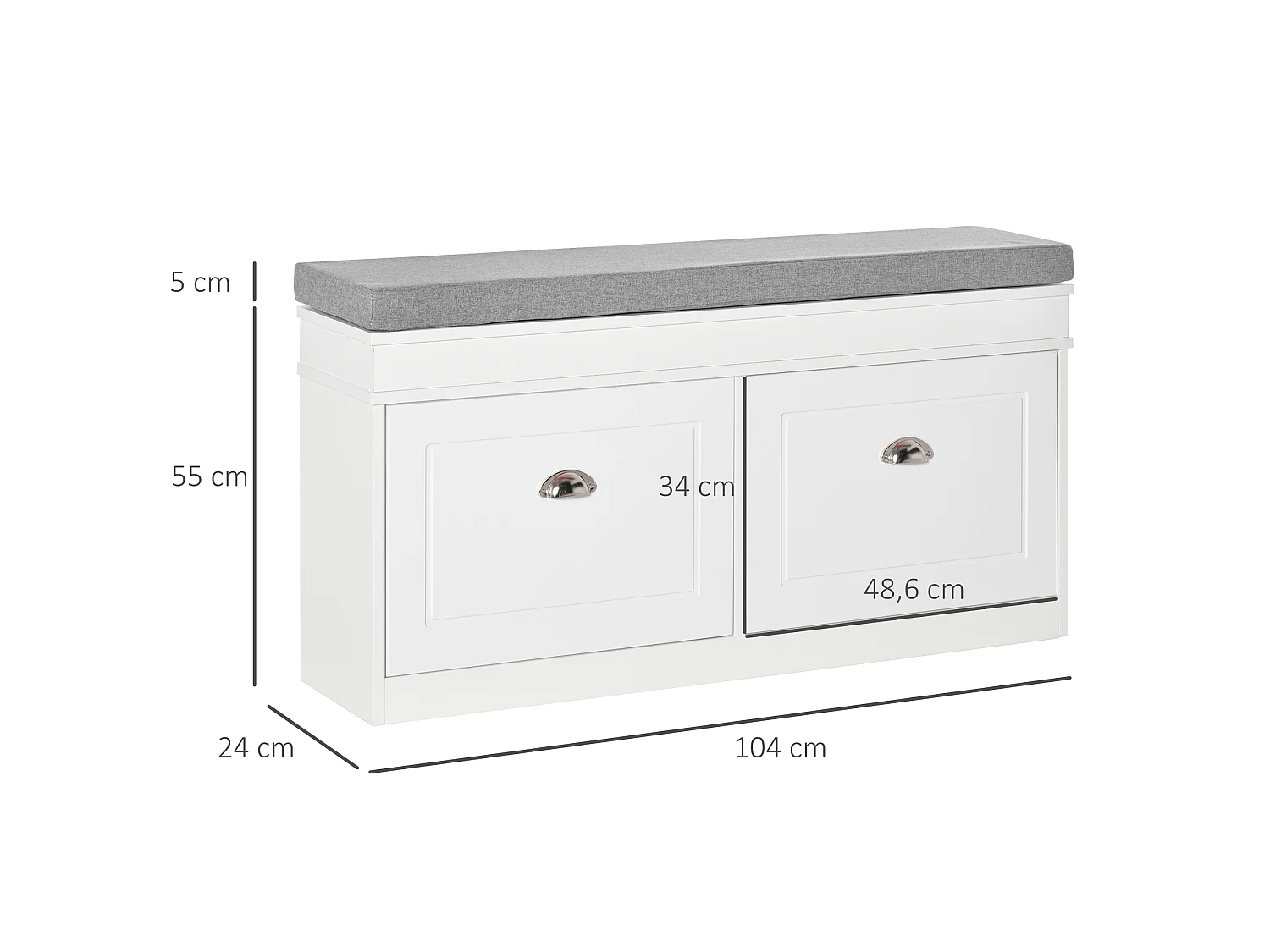 Banco zapatero blanco 104x24x55 cm HOMCOM