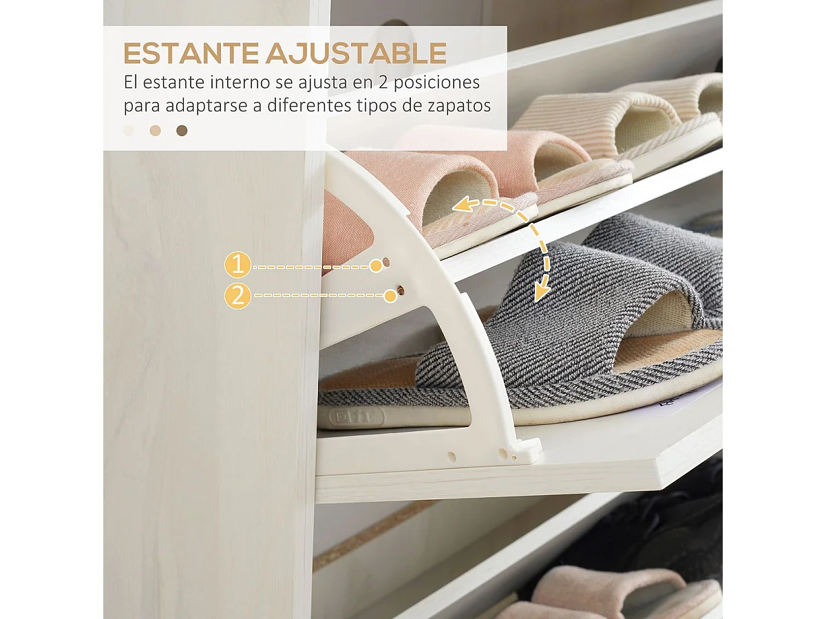 Armario de zapatos blanco 70x23.5x122 cm HOMCOM