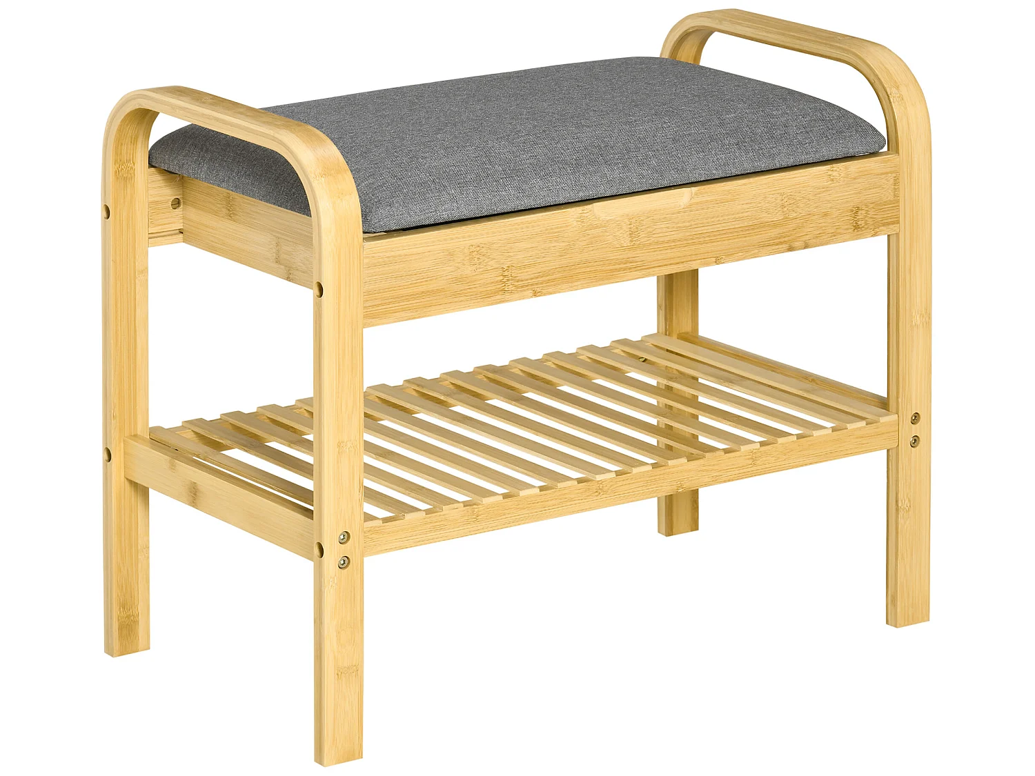 Banco zapatero madera natural 60x33x50 cm HOMCOM