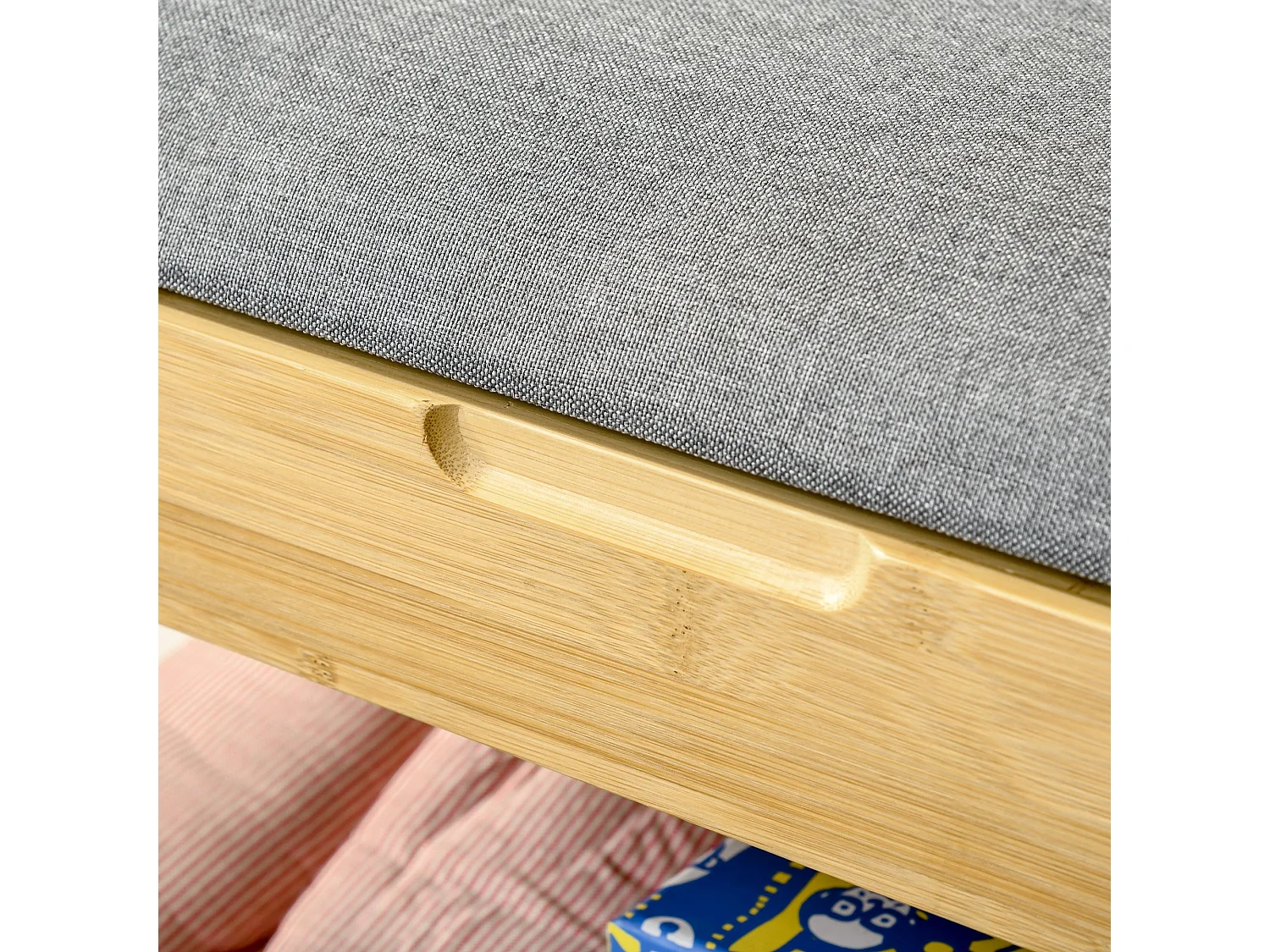 Banco zapatero madera natural 60x33x50 cm HOMCOM