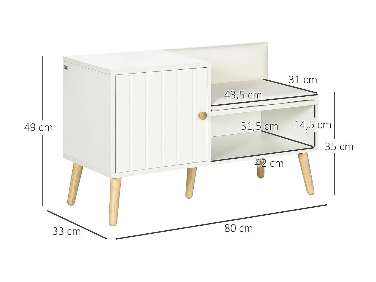 Banco zapatero blanco 80x33x49 cm HOMCOM