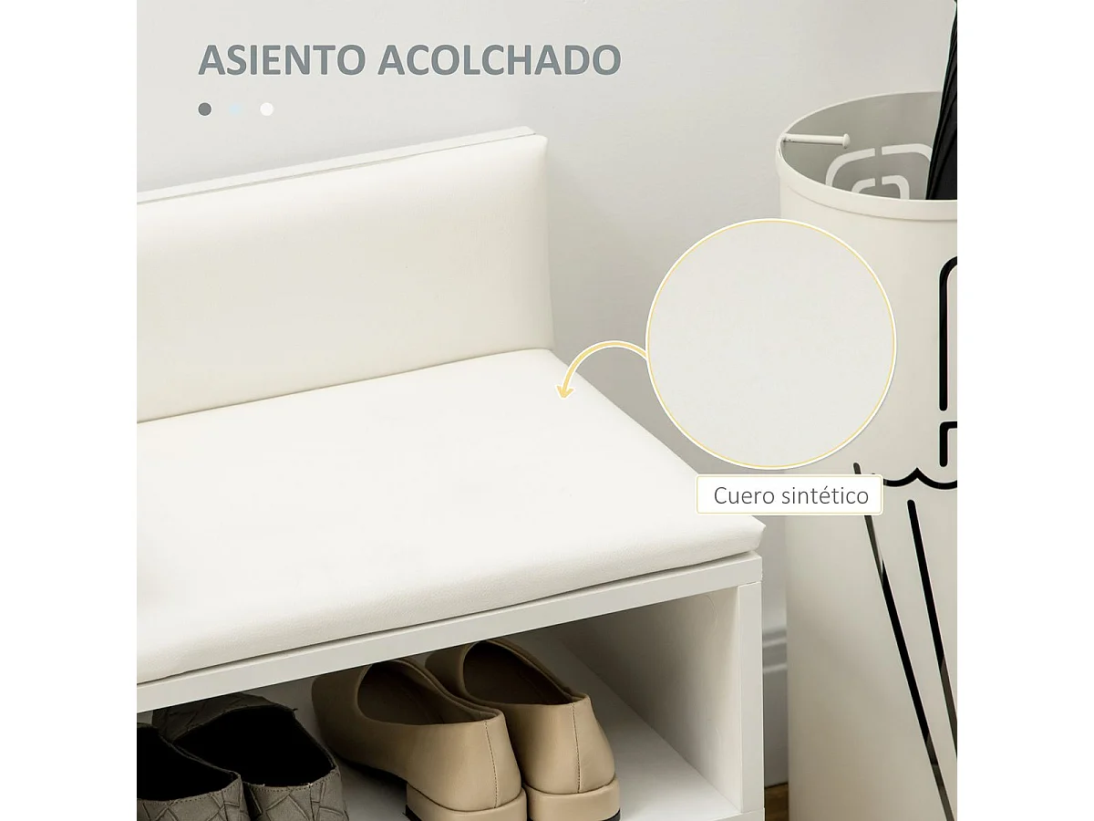 Banco zapatero blanco 80x33x49 cm HOMCOM