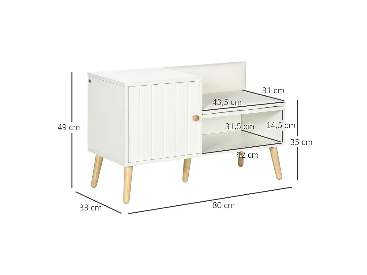 Banco zapatero blanco 80x33x49 cm HOMCOM