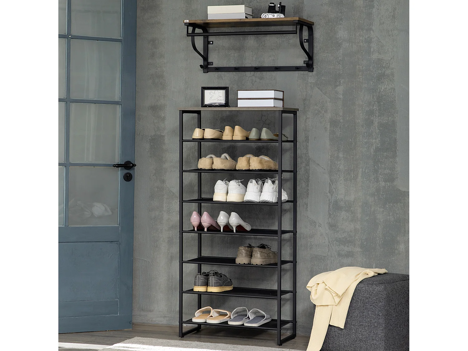 Zapatero gris 60x28.5x126 cm HOMCOM