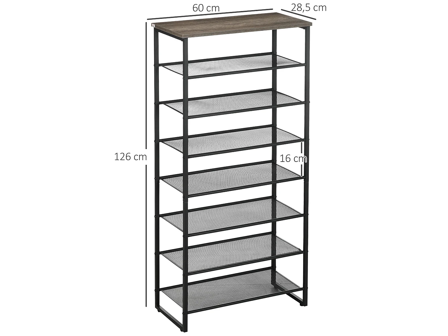 Zapatero gris 60x28.5x126 cm HOMCOM