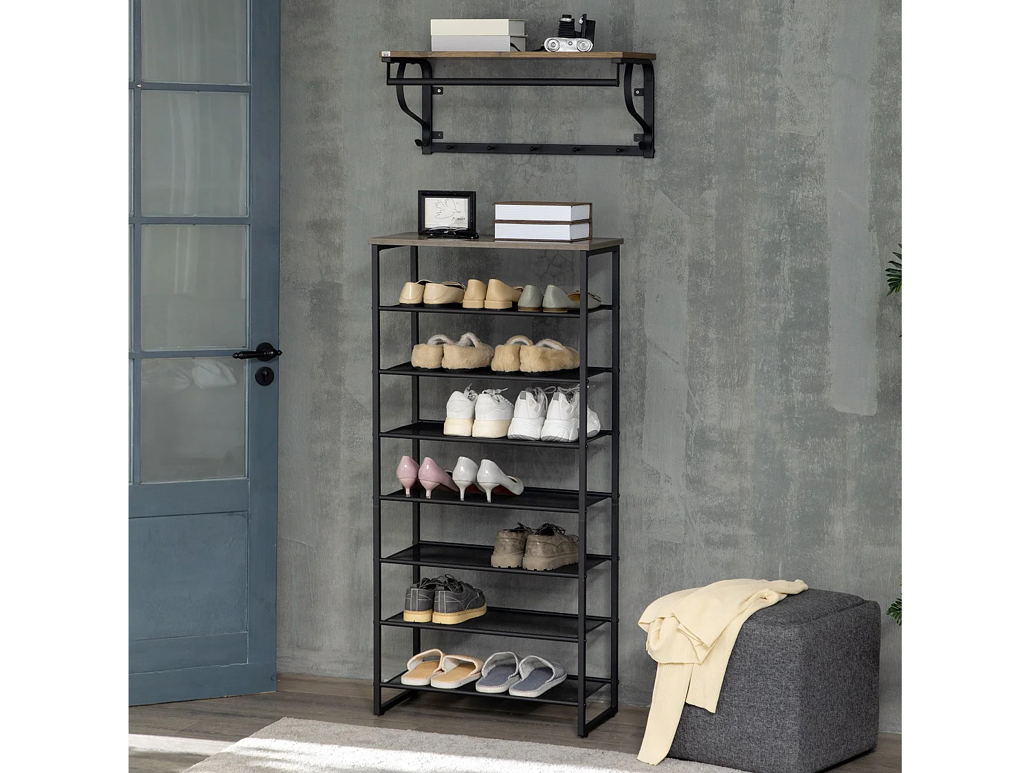 Zapatero gris 60x28.5x126 cm HOMCOM