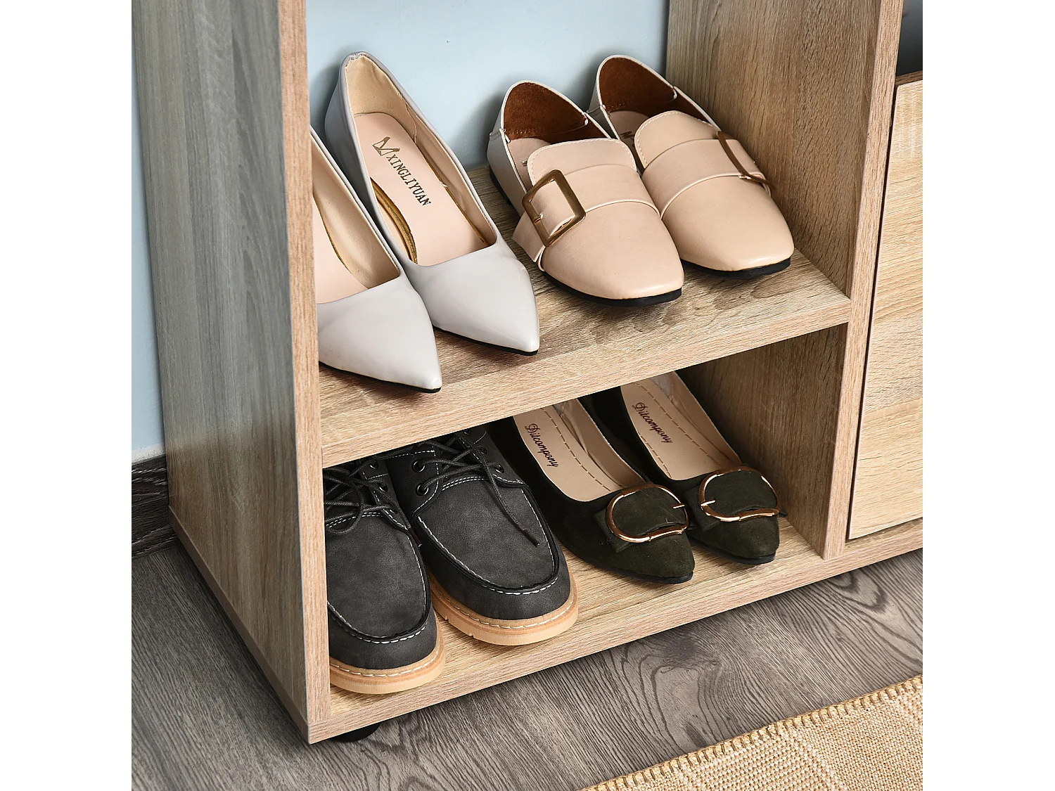 Zapatero madera natural 101,5x25,5x98cm HOMCOM