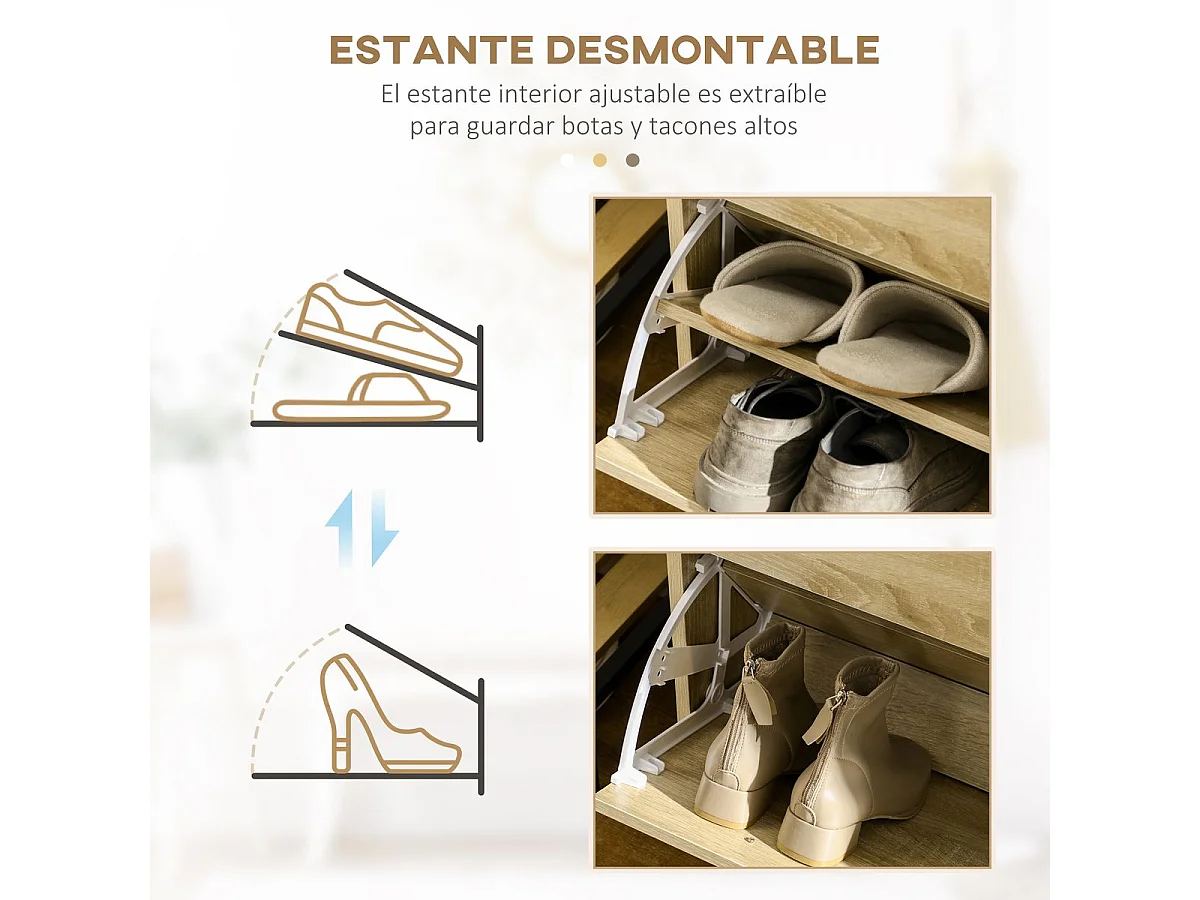 Mueble zapatero roble 80x30x91.5 cm HOMCOM