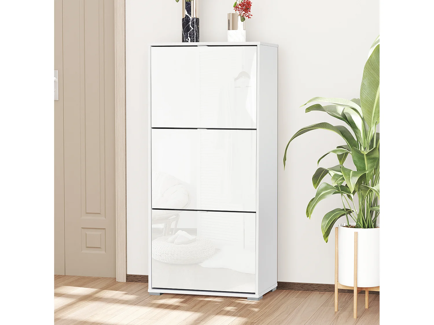 Armario de zapatos blanco 60x26x124 cm HOMCOM