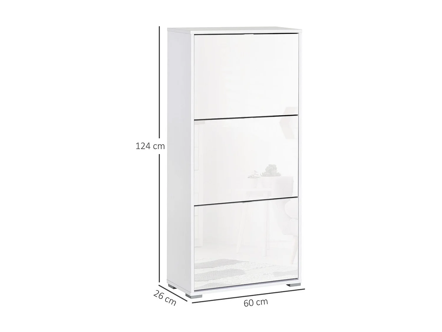 Armario de zapatos blanco 60x26x124 cm HOMCOM