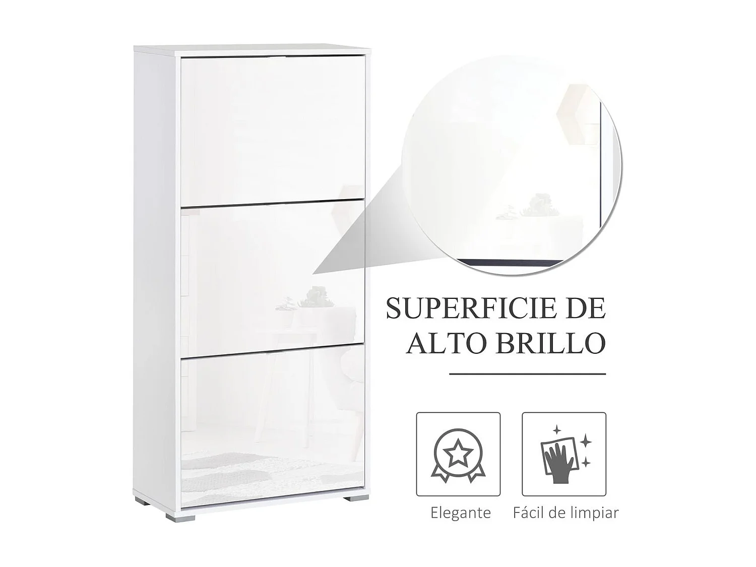 Armario de zapatos blanco 60x26x124 cm HOMCOM