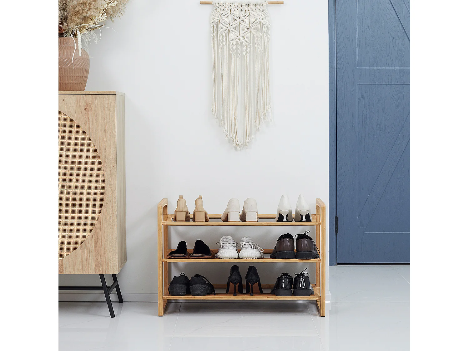 Zapatero madera natural 76x33x51 cm HOMCOM