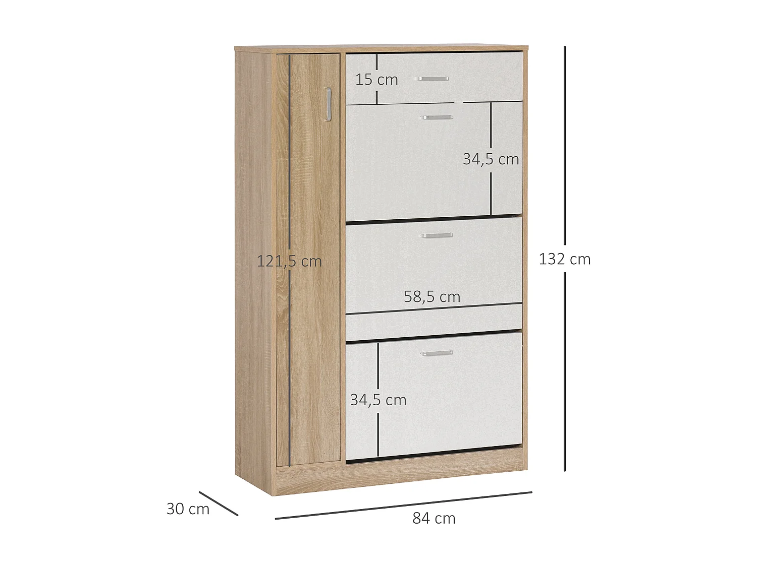Zapatero madera natural 84x30x132cm HOMCOM