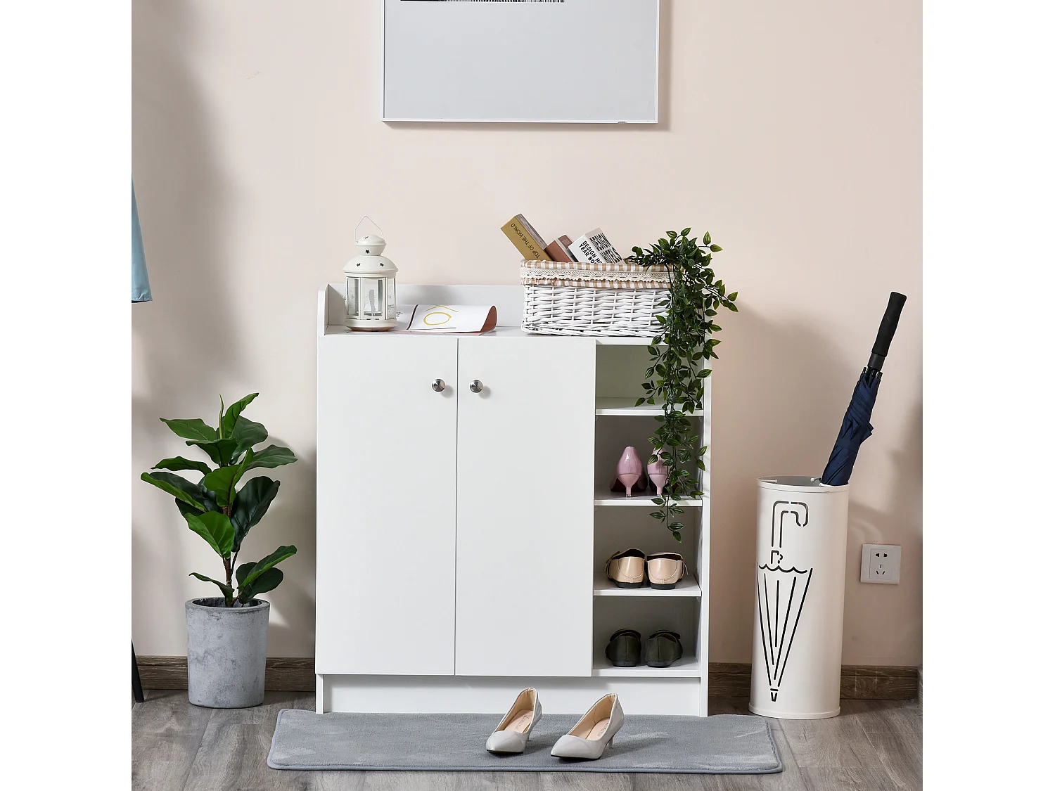 Zapatero blanco 83x30x90 cm HOMCOM