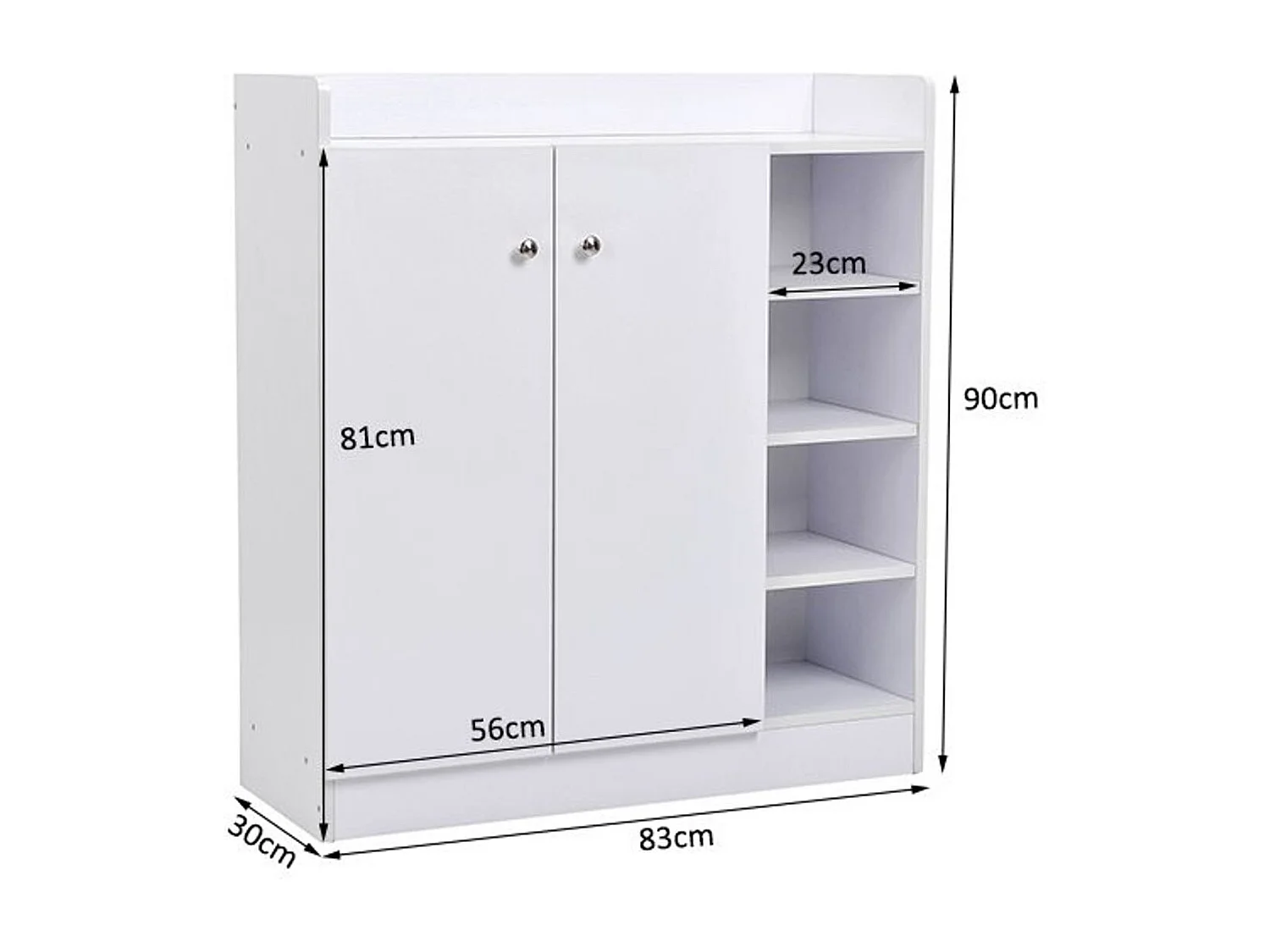 Zapatero blanco 83x30x90 cm HOMCOM