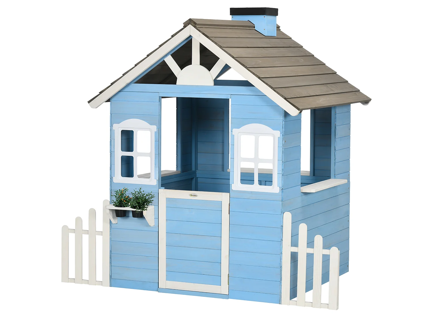 Casita infantil exterior azul 151x112.5x142 cm Outsunny