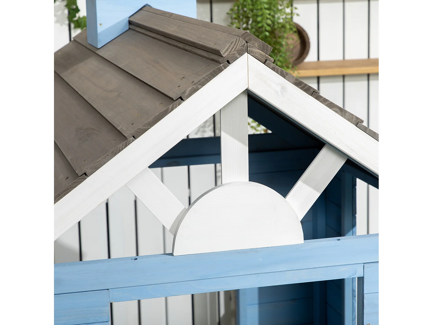 Casita infantil exterior azul 151x112.5x142 cm Outsunny