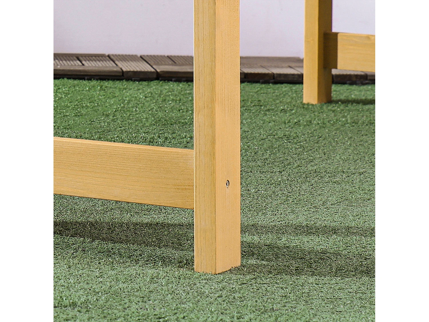 Banco de jardín madera natural 143x51x83 cm Outsunny