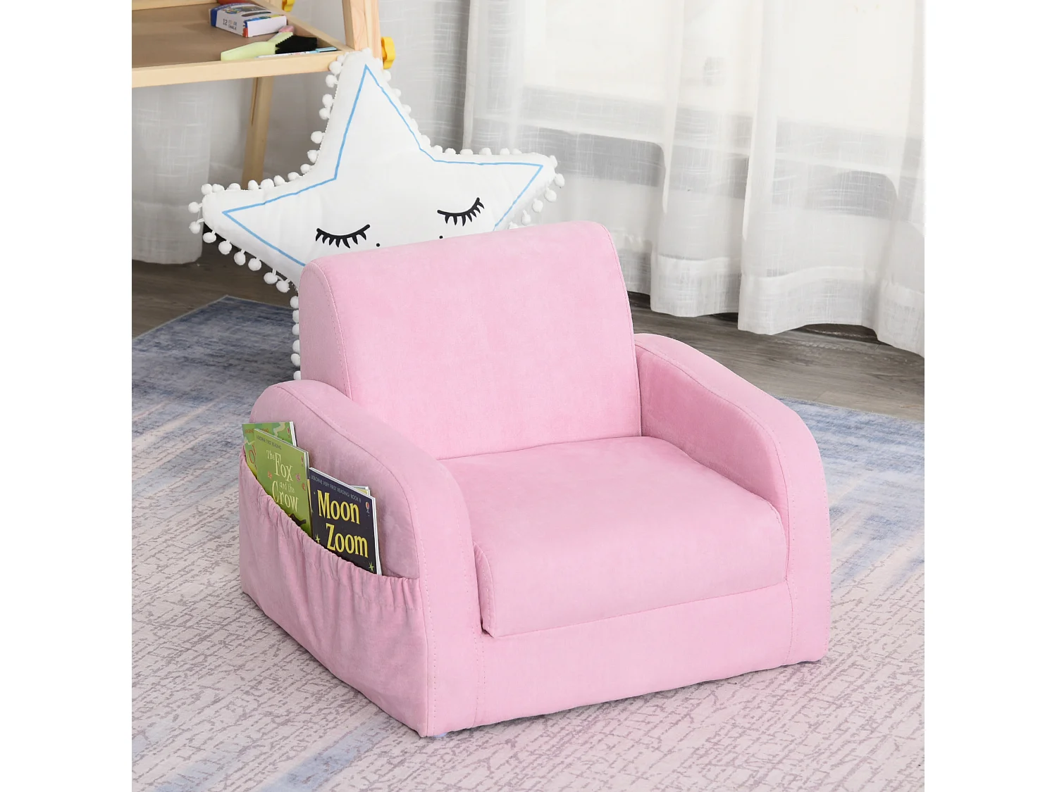Sillón para niños rosa 47x45x38 cm HOMCOM