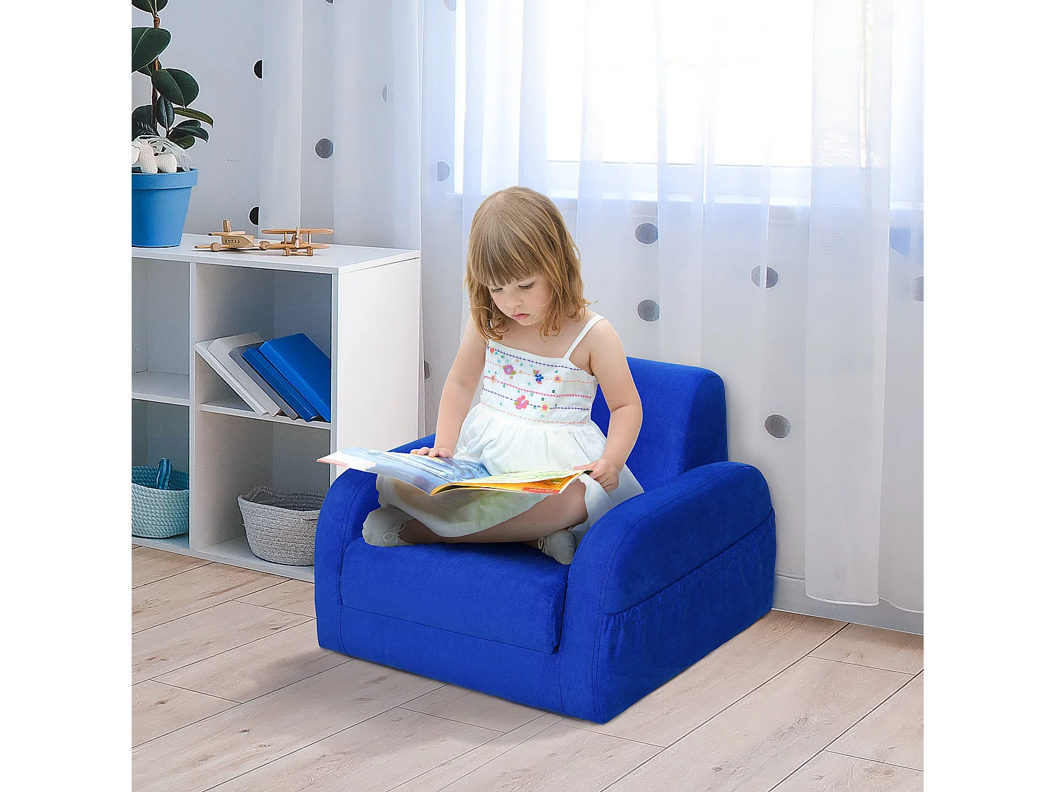 Sillón para niños azul 47x45x38 cm HOMCOM