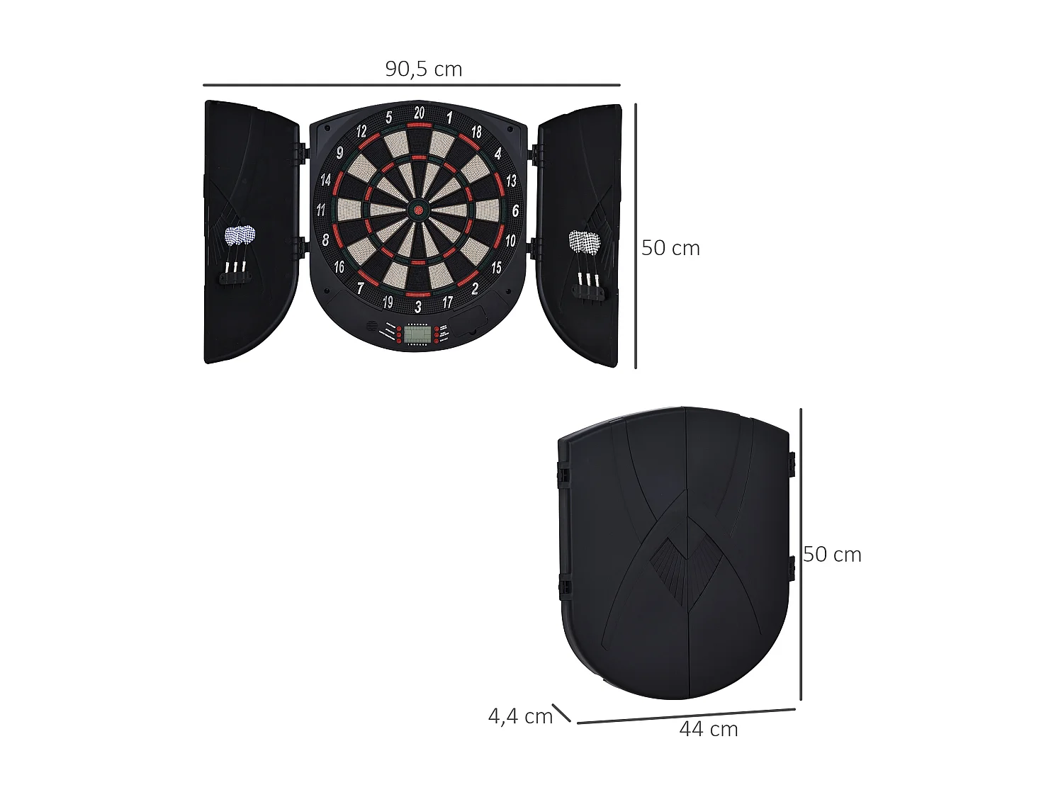 Diana electrónica negro 44x4,4x50 cm HOMCOM